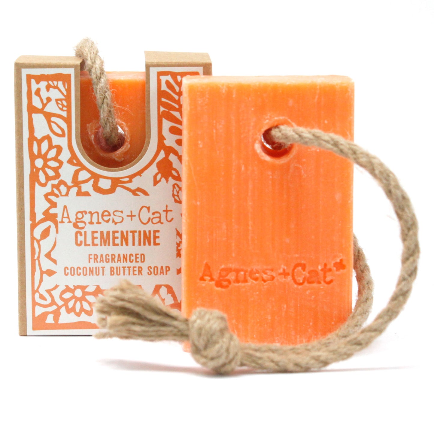 Jabón natural de manteca de coco con fragancia cítrica de clementina