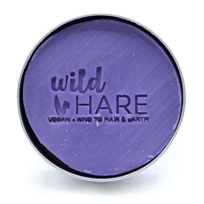Champú sólido redondo Wild Hare en lata metálica reutilizable, ecológico y sin plásticos. De orquídea que fortalece, estimula y repara el cabello