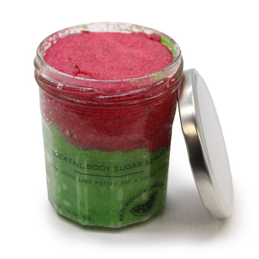 Exfoliante natural con azúcar para eliminar impurezas y revitalizar la piel, con aroma de daiquiri de sandia