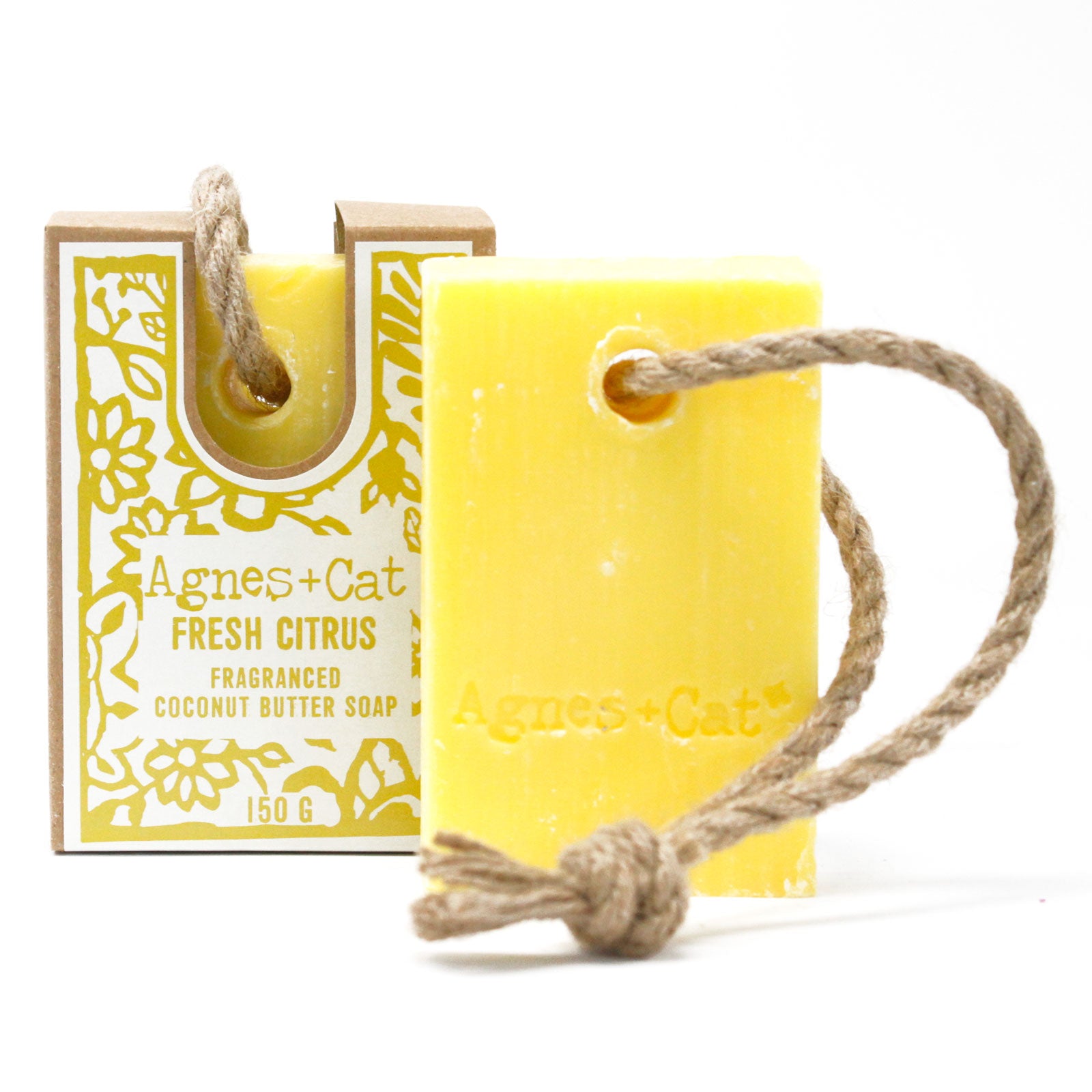 Jabón natural de manteca de coco con aroma de limón