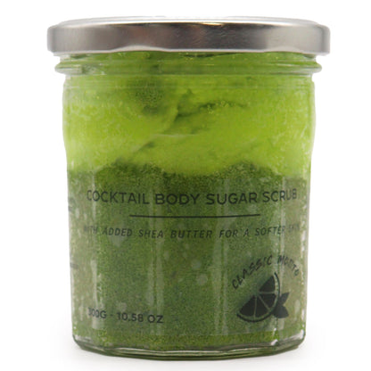 Exfoliante natural con azúcar para eliminar impurezas y revitalizar la piel, con aroma de mojito clásico