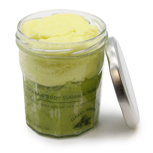 Exfoliante natural con azúcar para eliminar impurezas y revitalizar la piel, con aroma de mojito clásico