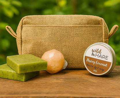 Pack cuidado personal para hombre con jabón, champú sólido y desodorante natural