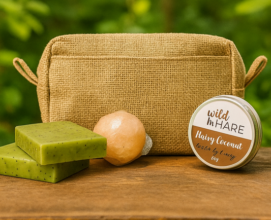 Pack cuidado personal para hombre con jabón, champú sólido y desodorante natural